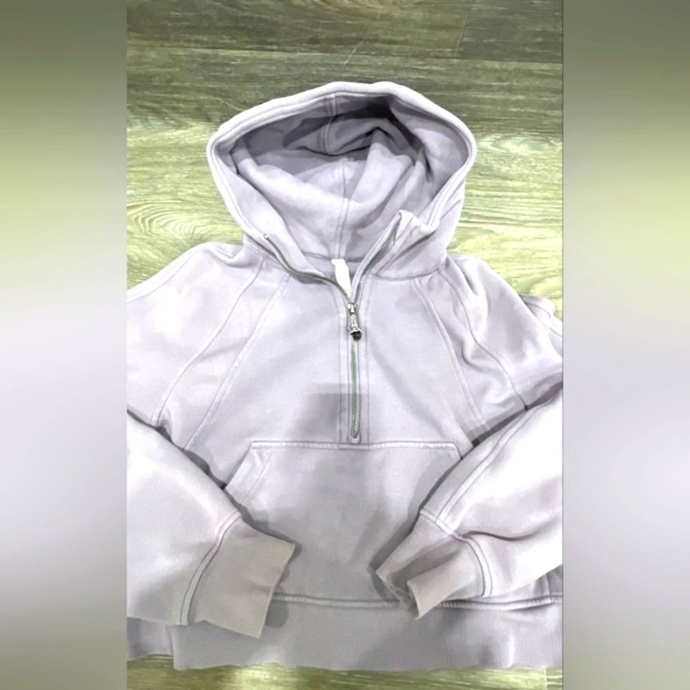 LULULEMON Scuba Oversized Funnel Neck Half-Zip XS/S Lilac Hoodie Sweatshirt - Picture 5 of 7